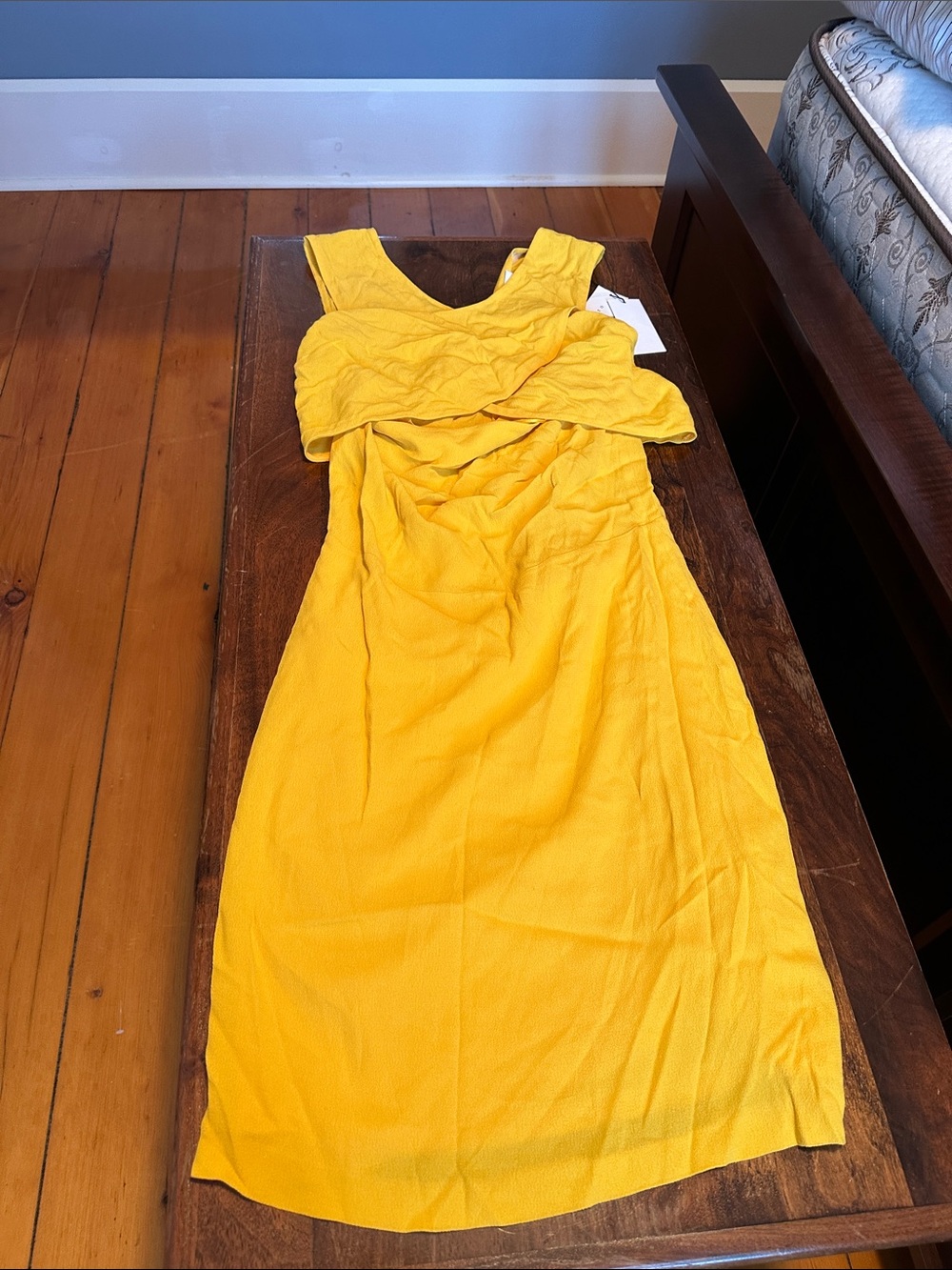 Sandro Bright Yellow Sleeveless Midi Dress